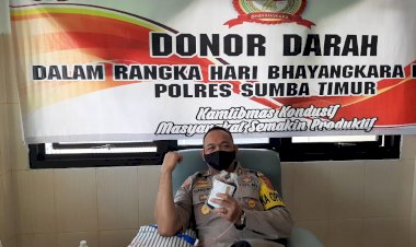 Sambut-Hari-Bhayangkara-ke-74,-Polres-Sumba-Timur-dan-Bhayangkari-Gelar-Donor-Darah