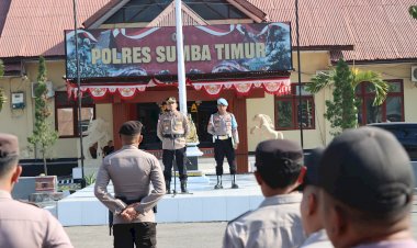Polres-Sumba-Timur-Gelar-Apel-Siaga,-Kapolres-Tekankan-Deteksi-Dini-dan-Sinergi-Jaga-Kamtibmas
