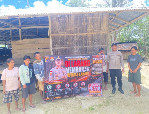 Polsek Paberiwai Polres Sumba Timur Gencarkan Sosialisasi Pencegahan Karhutla di Kananggar