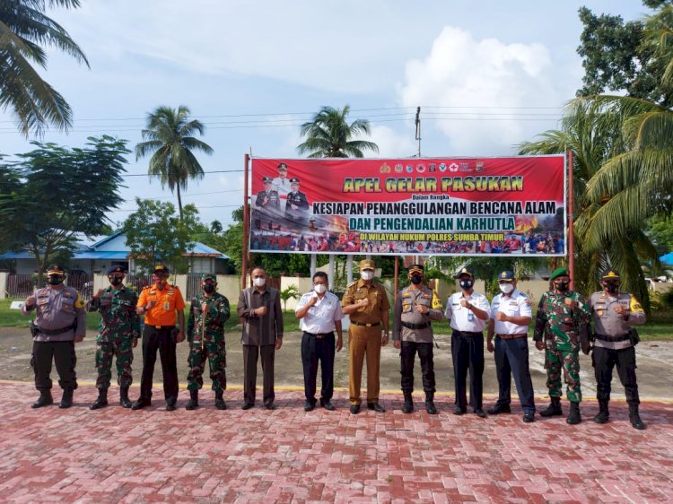 Polres Sumba Timur Gelar Apel Kesiapan Penanggulangan Bencana dan Karhutla