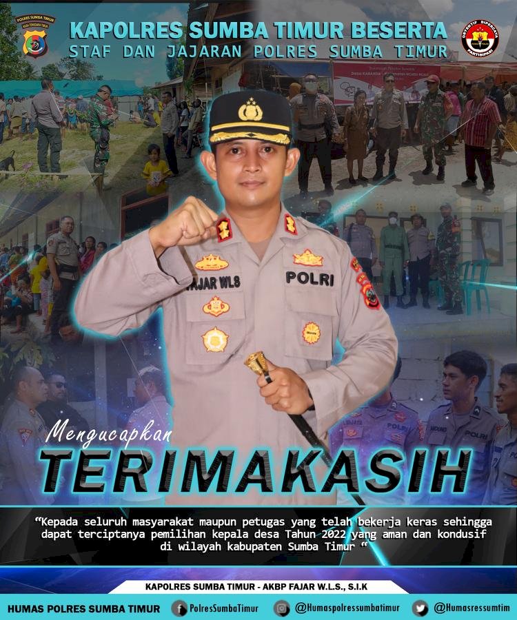 Kapolres Sumba Timur Ucapkan Terima Kasih Untuk Pelaksanaan Pilkades Yang Aman dan Kondusif