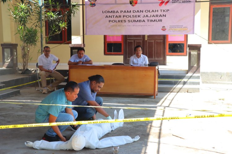 Semarakkan Kegiatan Hari Bhayangkara Ke -77 Polres Sumba Timur melaksanakan Lomba Pam Dan Olah TKP Antar Polsek