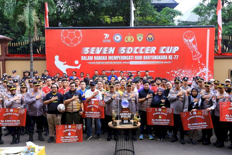 Wujudkan Pemilu Damai 2024, Polri Bersama Wartawan Gelar Bhayangkara Presisi Seven Soccer Cup