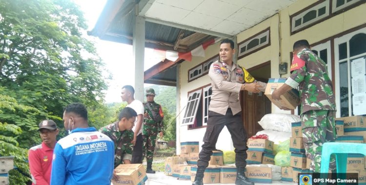 Kolaborasi Sinergis TNI-Polri di Flores Timur Bersatu Bantu Pengungsi Erupsi Gunung Lewotobi