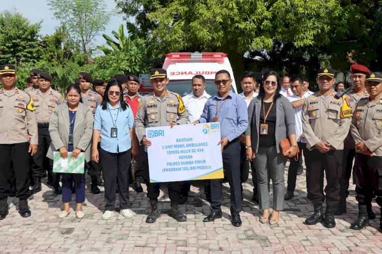 Polres Sumba Timur Terima 1 Unit Mobil Ambulance TJSL BRI Peduli