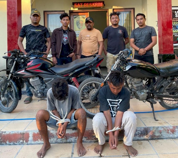 Resmob Polres Sumba Timur Bekuk 2 Terduga Pelaku Curanmor Dan Amankan 1 Unit Sepeda Motor Hasil Curian.