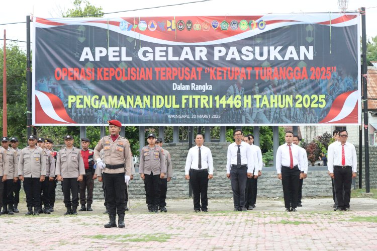 Polres Sumba Timur Gelar Apel Pasukan Operasi Terpusat “Turangga 2025” untuk Pengamanan Idul Fitri 1446 H