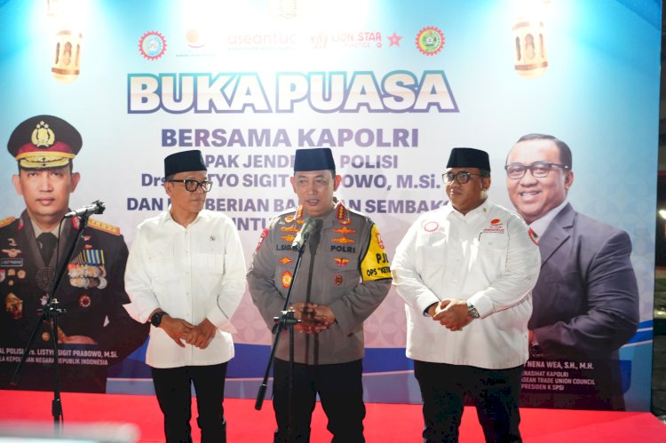 Buka Bersama Dengan Buruh, Kapolri Sampaikan Kabar Gembira