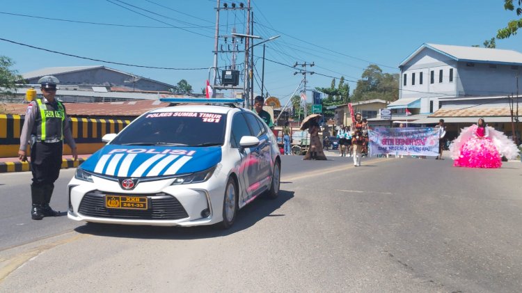 Polres Sumba Timur Kerahkan Ratusan Personel untuk Amankan Karnaval HUT RI ke-80 di Waingapu