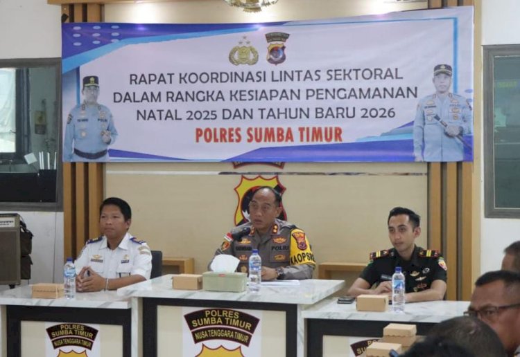 Polres Sumba Timur Gelar Rapat Lintas Sektoral Jelang Pengamanan Natal 2025 dan Tahun Baru 2026