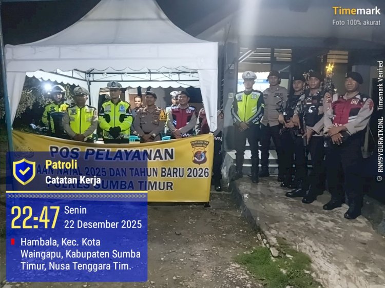 Operasi Lilin Turangga 2025 Berjalan Aman, Polres Sumba Timur Aktif Patroli Kota