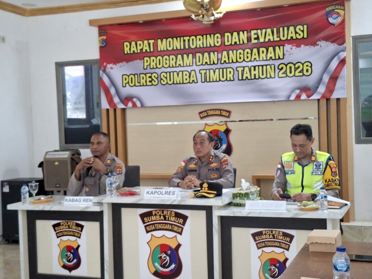 Polres Sumba Timur Laksanakan Monev Tahap I 2026, Bahas Capaian dan Efektivitas Program