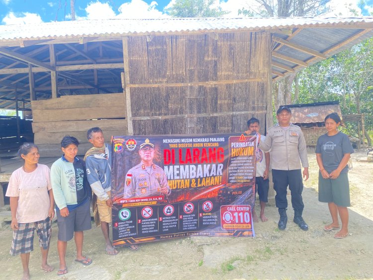 Polsek Paberiwai Polres Sumba Timur Gencarkan Sosialisasi Pencegahan Karhutla di Kananggar