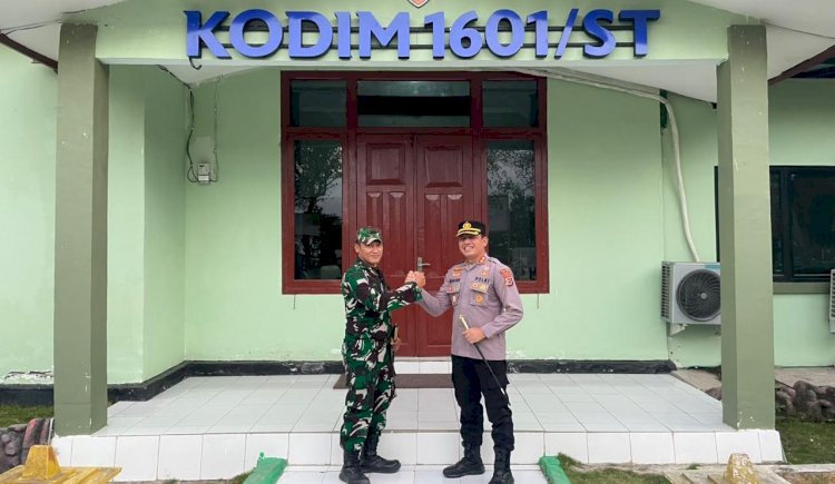 Perkuat Sinergi TNI-Polri, Kapolres Sumba Timur Silaturahmi ke Kodim 1601/Sumba Timur