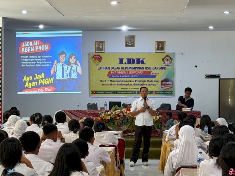 Cegah Penyalahgunaan Narkoba Sejak Dini, Polres Sumba Timur Edukasi 67 Pengurus OSIS SMAN 2 Waingapu