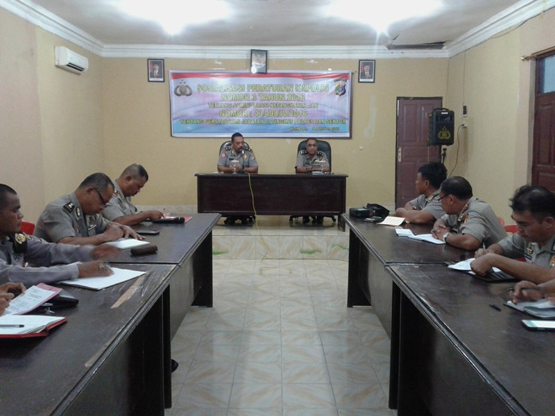 Polres Sumba Timur Laksanakan Sosialisasi Peraturan Kapolri Nomor 3 Tahun 2016