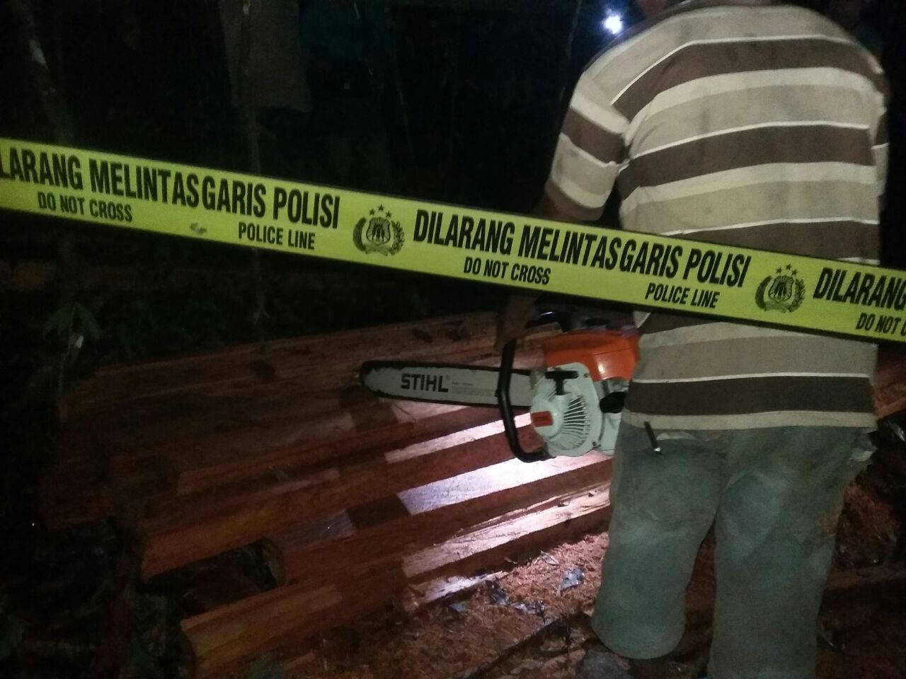 Barang bukti kayu diamankan Tim patroli gabungan di kawasan hutan konservasi