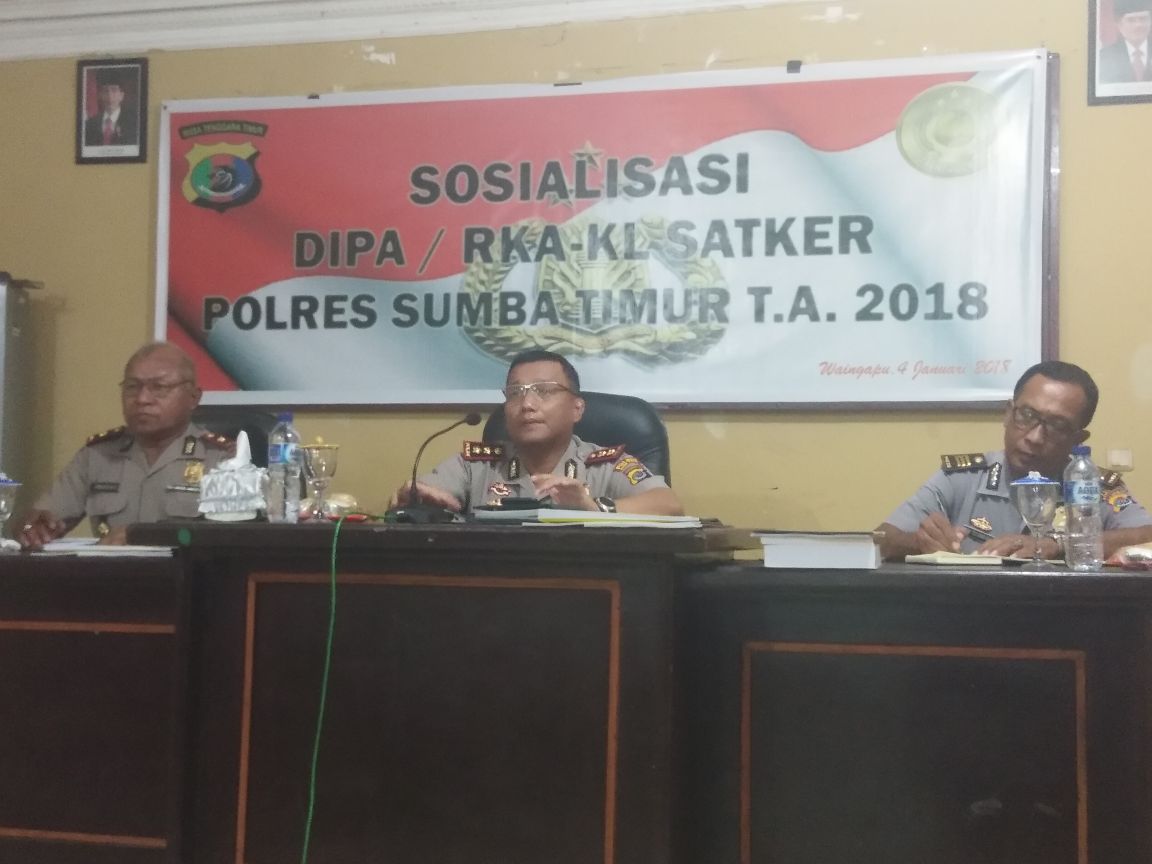 Sosialisasi DIPA/RKA-KL Polres Sumba Timur T.A. 2018