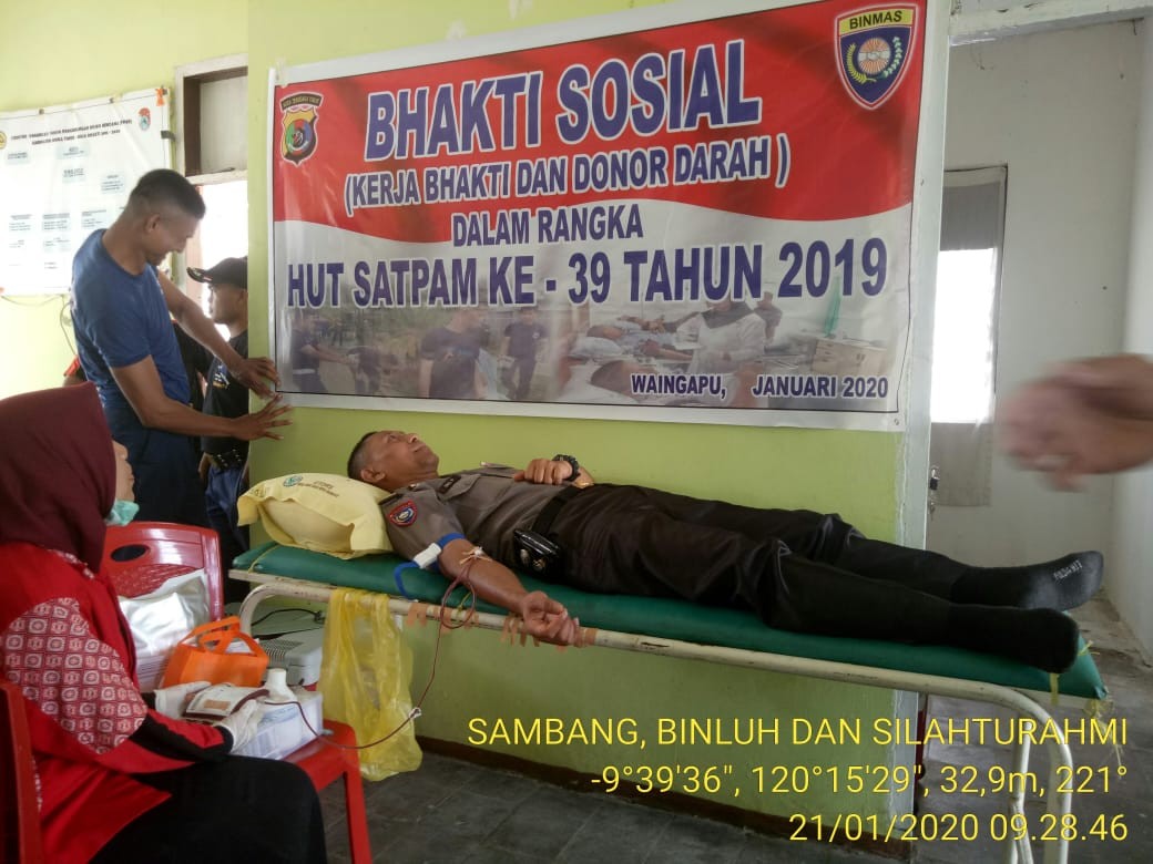 Peringati HUT Satpam ke 39, Polres Sumba Timur Gelar Aksi Donor Darah